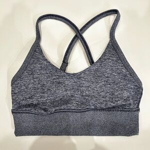 OFFLINE By Aerie The Hugger Ribbed Longline Sports Bra | Blue-Grey XS